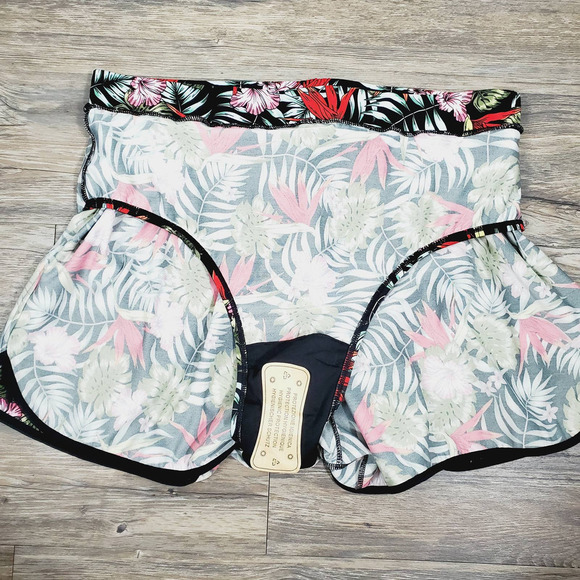 Minxueer Women Tropical Swim High Rise Floral Shorts Sz 18W Vacation  Coastal - Picture 9 of 9